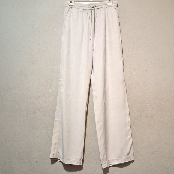 ATM Anthony Thomas Melillo Pants - ATM Anthony Thomas Melillo Women Wide Leg Drawstring‎ Pant Ivory SzM Office